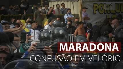 Fãs e policiais brigam durante velório de Diego Maradona