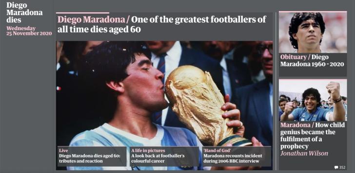 Guardian - Maradona — Foto: Reprodução / Internet