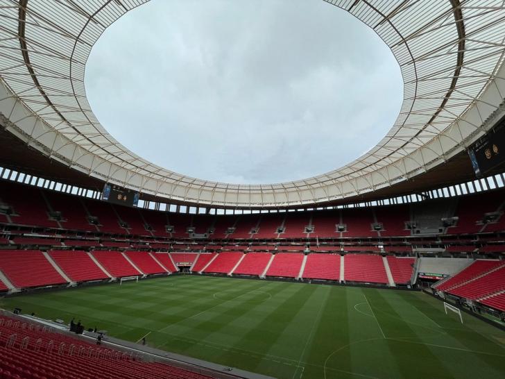 Gramado do estádio Mané Garrincha, palco da final da Supercopa — Foto: Emilio Botta